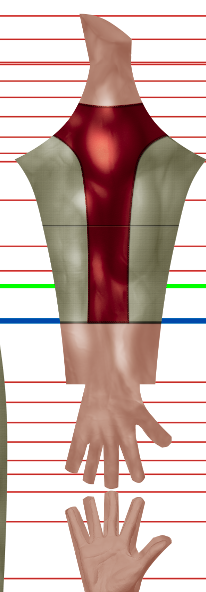 Omni-Man Coalition v1 3 Omni-Man Coalition cosplay costume pattern from Invincible, front torso with red shoulder panels and muscle shading, custom dye sublimation design by 4NEO Designs