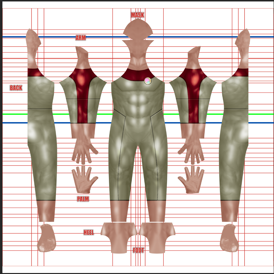 Omni-Man Coalition v1 1 Omni-Man Coalition of Planets full cosplay costume pattern from Invincible, white bodysuit with dark red shoulder panels and muscle base, mask, gloves and foot pieces, custom dye sublimation design by 4NEO Designs