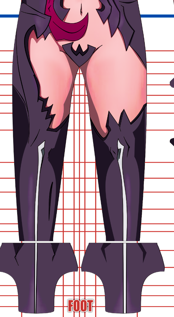 Witchblade Anime v1 2 Witchblade cosplay costume pattern from the 2006 anime, Masane Amaha dark purple bio-armor with magenta accents over a muscle base, front torso armor, custom dye sublimation design by 4NEO Designs