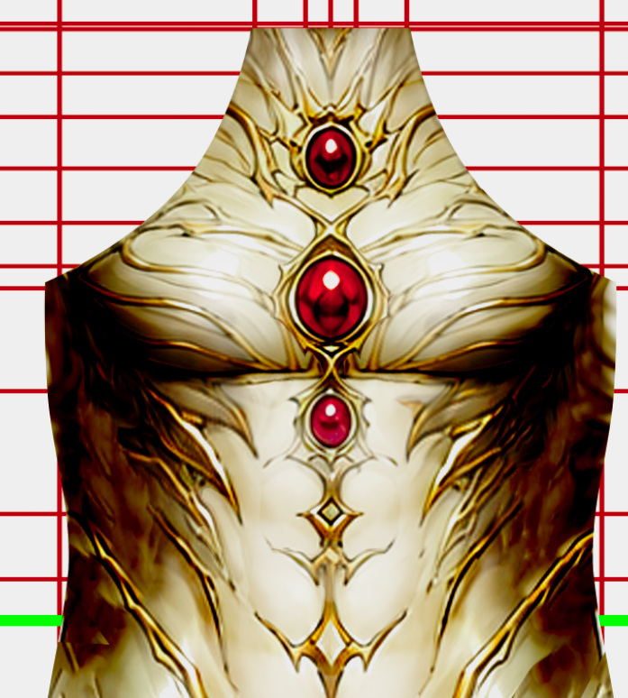 Witchblade Comic v2 6 Witchblade v2 cosplay costume pattern in the classic comic look, Sara Pezzini ivory and gold bio-armor with red Witchblade gems over a muscle base, mask head piece, custom dye sublimation design by 4NEO Designs