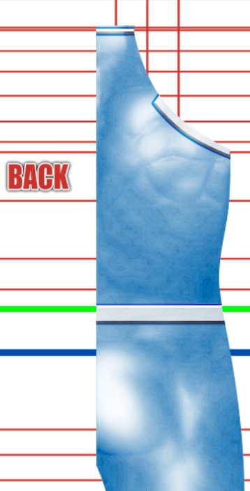 Custom Asher v1 6 Custom original superhero cosplay costume pattern by 4NEO Designs, light blue and white suit with a diamond atomic chest emblem and blue-white piping, arm and glove piece, custom dye sublimation design
