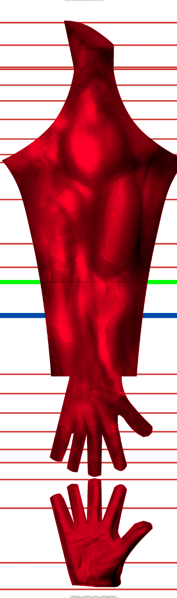 Daredevil v4 3 Daredevil cosplay costume pattern, deep red muscle suit with the double-D chest emblem and red belt, side panel of the red suit, custom dye sublimation design by 4NEO Designs